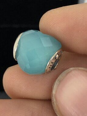 👍👍Pandora Blue Heart Murano Glass Charm